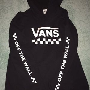 black vans checkered hoodie, size: medium